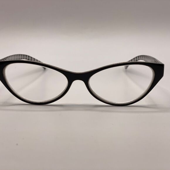 0018 Reading Glasses 2.50 Black and White Readers New - Picture 2 of 6